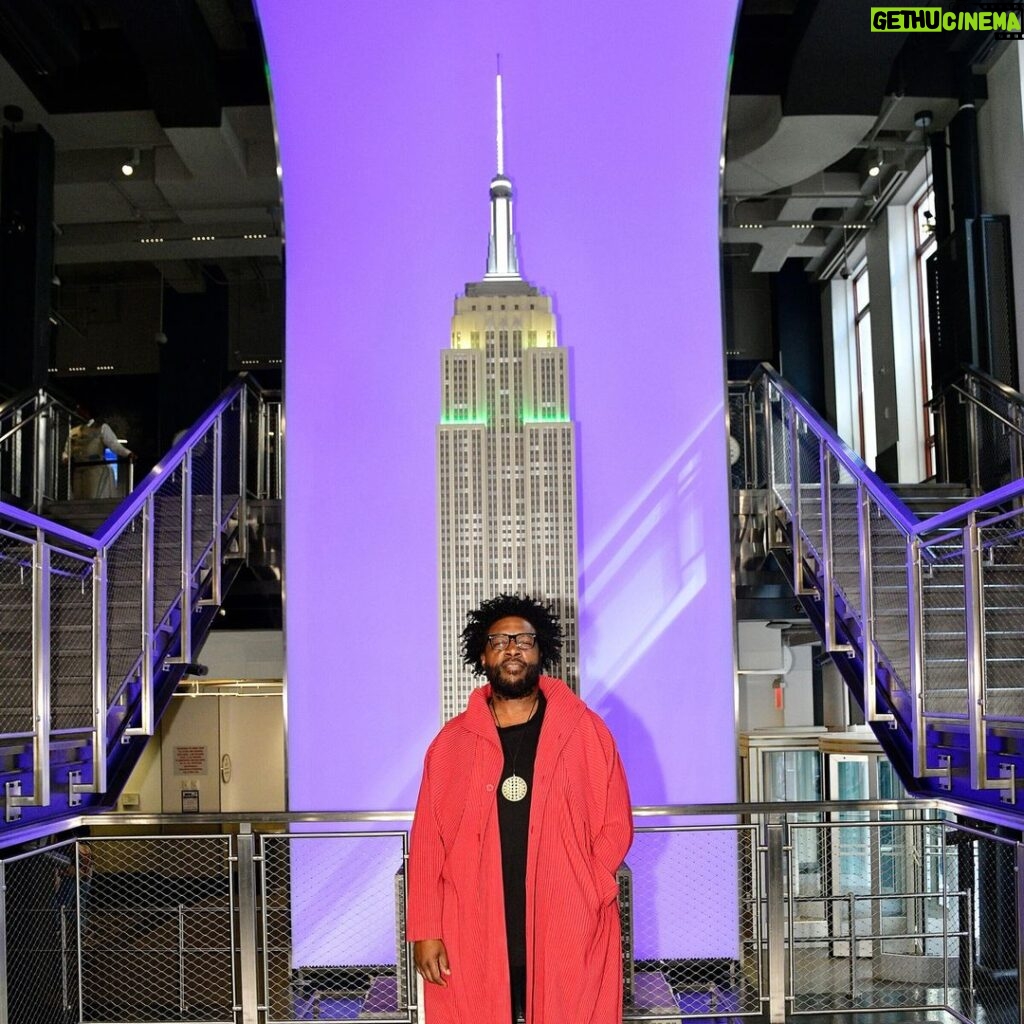 Questlove Instagram - Shining in green, yellow, and white tonight in honor of the 1000th Game of Wordle #Wordle1000 Empire State Building