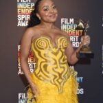 Quinta Brunson Instagram - @filmindependent awards was a delight! Thank you for this award and a great night with friends and peers. Hair: @alexander_armand Mua: @reneeloizmakeup stylist: @bryonjavar Photographer: @tyrenredd Dress: @alietteny