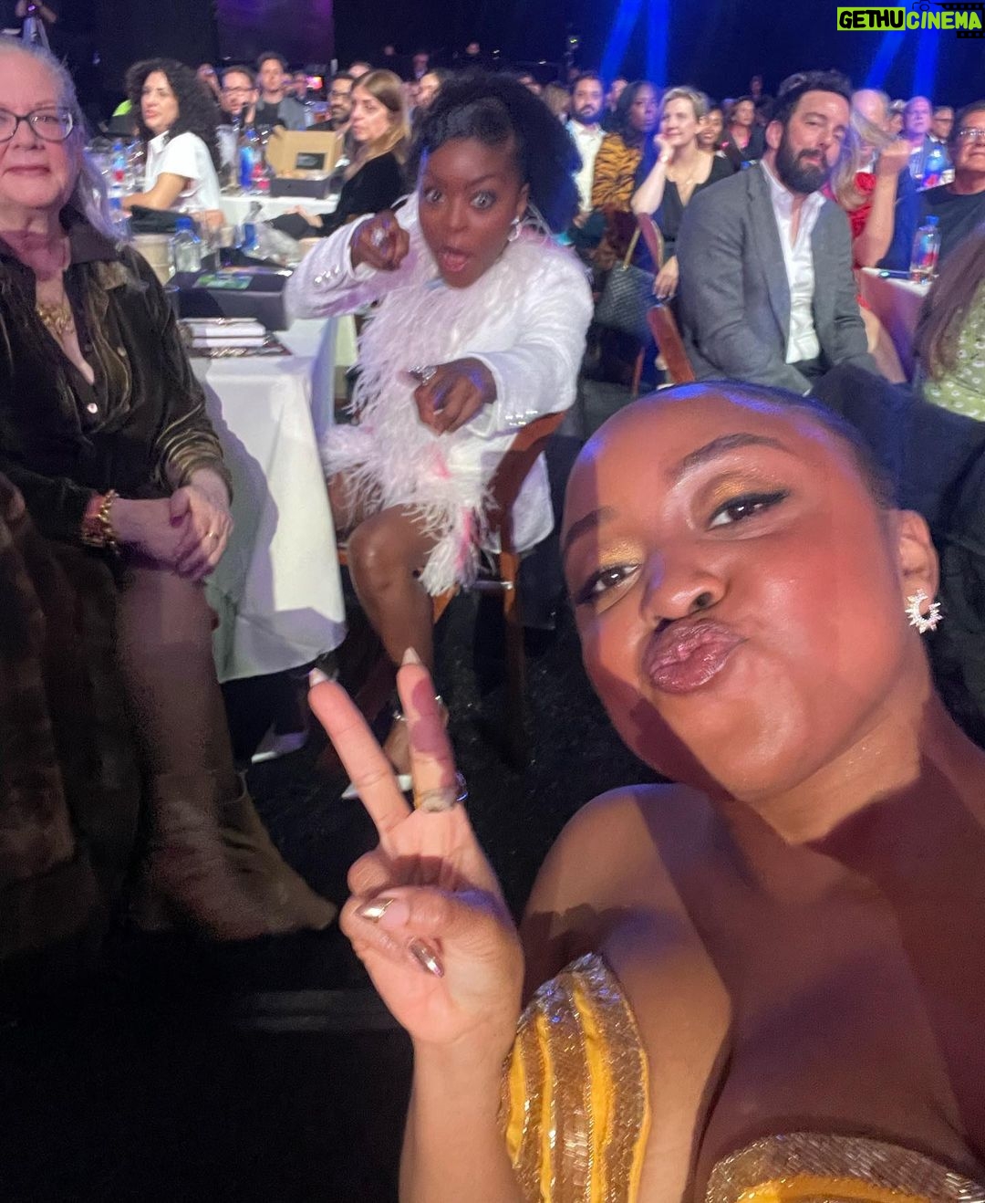 Quinta Brunson Instagram - @filmindependent awards was a delight! Thank you for this award and a great night with friends and peers. Hair: @alexander_armand Mua: @reneeloizmakeup stylist: @bryonjavar Photographer: @tyrenredd Dress: @alietteny