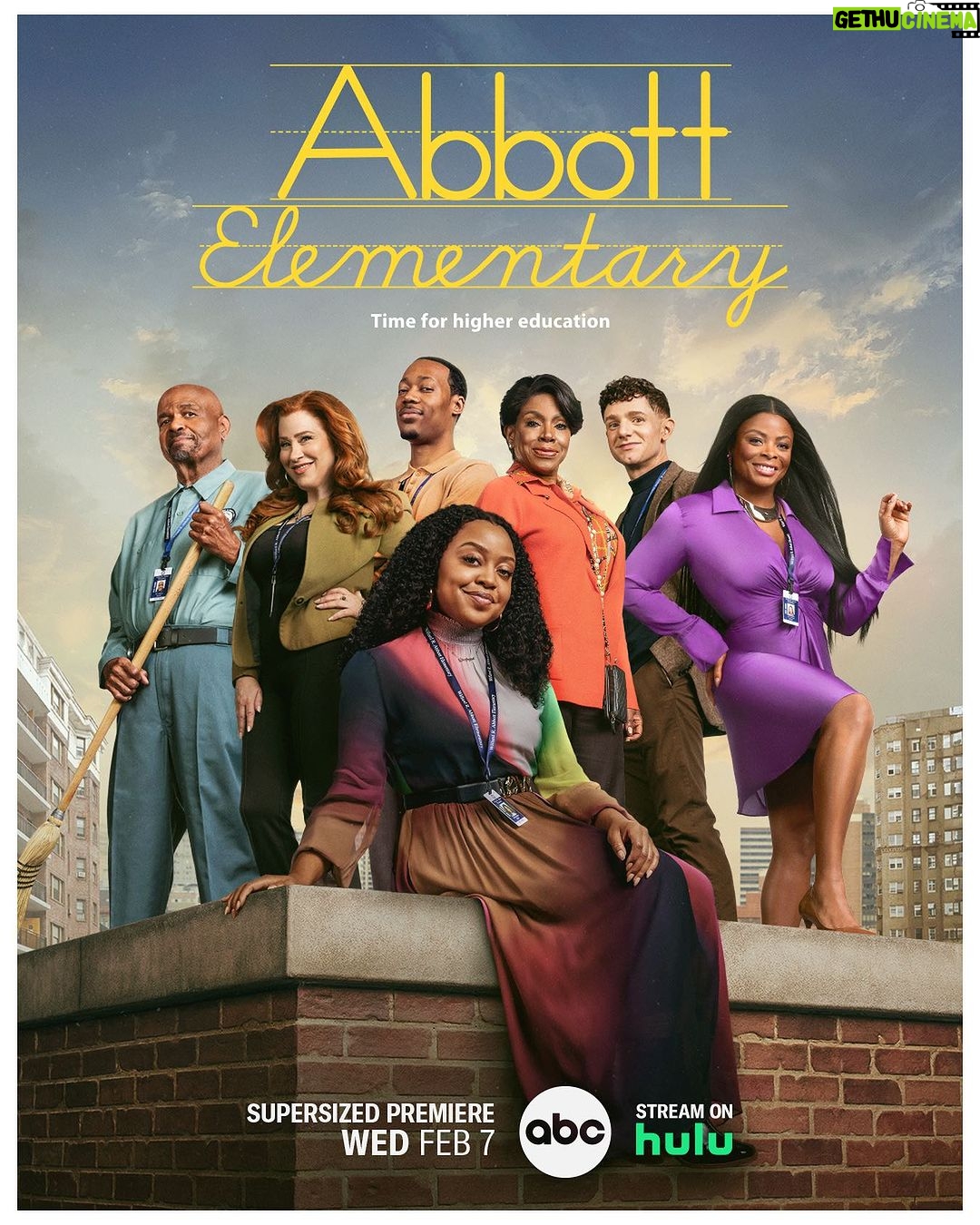 Quinta Brunson Instagram - A new season begins. 💛 #AbbottElementary returns with a supersized premiere on Feb 7 on ABC. Stream on Hulu!
