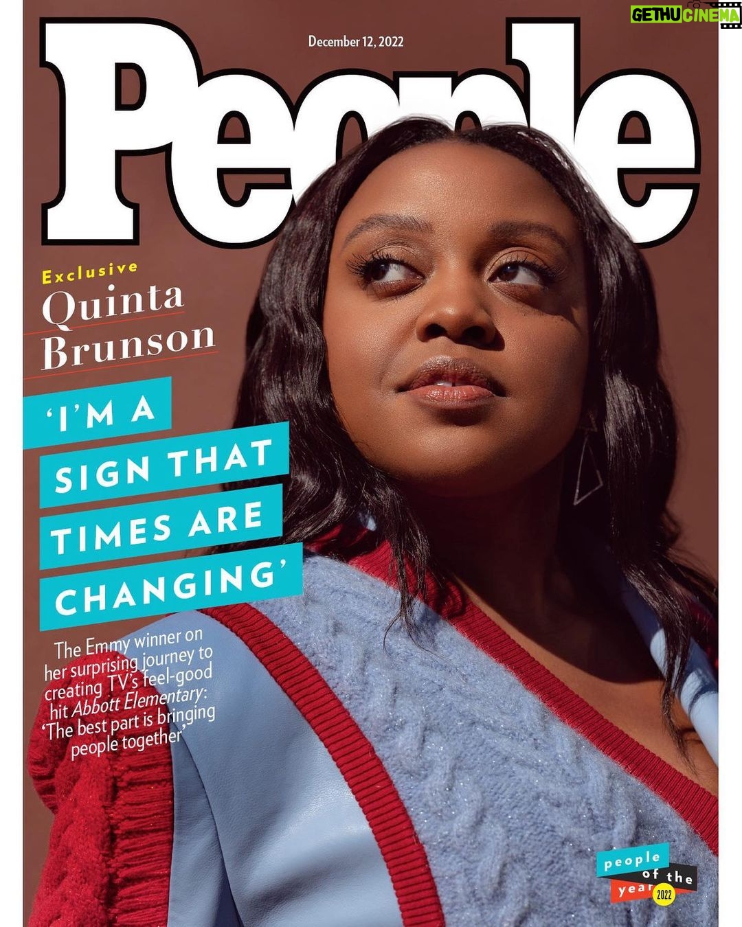 Quinta Brunson Instagram - In late 2021 Quinta Brunson was working on her passion project, a sitcom about a public school in Philadelphia. As its creator, writer, showrunner and star, she was eagerly anticipating the premiere of Abbott Elementary. "I wanted to bring back the straightforward 22-minute workplace comedy," says Brunson, one of PEOPLE's 2022 People of the Year. Abbott was an instant hit, logging more than 7 million total viewers and becoming ABC's highest-rated comedy since the Modern Family finale. A season 2 renewal followed β Brunson even persuaded the network to redirect marketing money to buy school supplies for real teachers β and so did seven Emmy nominations and three wins, including outstanding writing for a comedy series for Brunson, making her the second Black woman to take that prize. "I just wanted to make a good show with good people, so everything else has been exciting additions to the plan," says Brunson. Tap the link in bio to read the full cover story and pick up an issue on newsstands Friday. |π·: @kanyaiwana