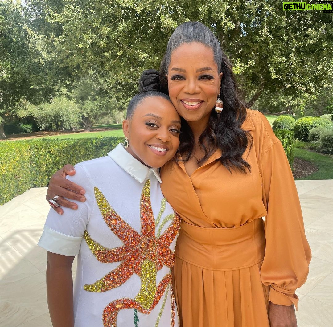 Quinta Brunson Instagram - Tonight, I sit down to chat with the woman I watched every day at 4pm with my mother: Oprah. It’s hard to explain what chatting with her felt like so I guess you all just have to watch tonight on @owntv! Thankful to be able to slow down and have a conversation (on and off camera) that I didn’t even know I needed with maybe one of the only people who knows what my life feels like right now.