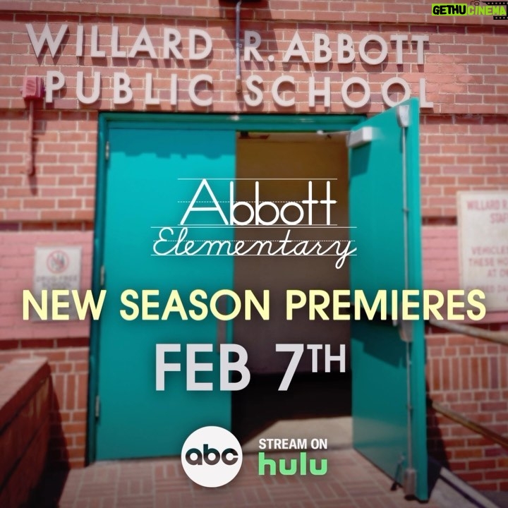 Quinta Brunson Instagram - Put it in your planners – #AbbottElementary is BACK with new season premiering February 7 on ABC & stream on Hulu! 📝