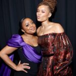 Quinta Brunson Instagram - Late post but it was an absolute joy to be honored at @criticschoice Annual Celebration of Black Cinema and receive the Actress Award in Television. incredible night with incredible people. Jewelry: @gabrielandco Dress: @csiriano Shoes: @stuartweitzman Hair: @alexander_armand Mua: @reneeloizmakeup Stylist: @bryonjavar