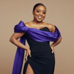 Quinta Brunson Instagram - Late post but it was an absolute joy to be honored at @criticschoice Annual Celebration of Black Cinema and receive the Actress Award in Television. incredible night with incredible people. Jewelry: @gabrielandco Dress: @csiriano Shoes: @stuartweitzman Hair: @alexander_armand Mua: @reneeloizmakeup Stylist: @bryonjavar