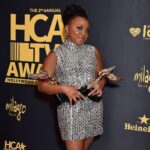 Quinta Brunson Instagram - 💗💎 for the HCA’s. Dress: @tonywardcouture Jewelry: @debeersforevermark Stylist: @bryonjavar Hair: @hairjunkierandy mua: @reneeloizmakeup