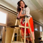 Quinta Brunson Instagram - Hope everyone enjoyed last night’s episode of #abbottelementary! If you missed it, you can stream it now on @hulu. See you next week- Tuesday at 9pm on ABC! P.S: I really am afraid of ladders. I am really acting by smiling in this picture.