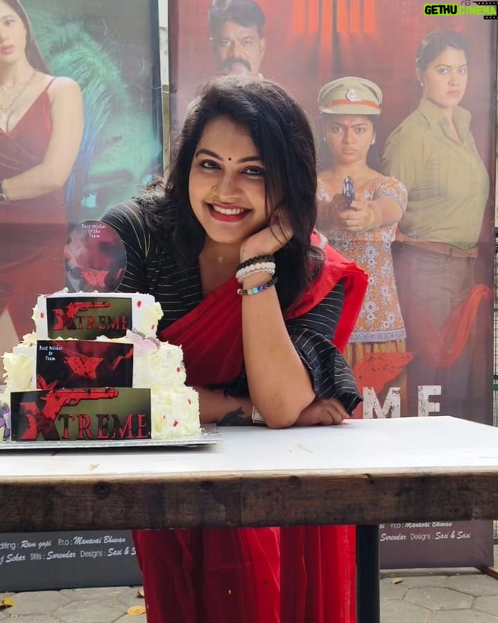 Rachitha Mahalakshmi Instagram - All about today's press meet All d best team 🙌🏻🙌🏻🙌🏻💐💐💐💐 "Xtreme" movie promotions 😇🙌🏻🙌🏻🙌🏻🙌🏻🙌🏻 @thewowbakers lovely suprise cake 🥰🥰🥰🥰🥰 #xtreme #siegerpictures #rmcreationsproductioncompany #rmcreations