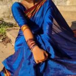 Rachitha Mahalakshmi Instagram - Ending d blue saree fever with this one 💙😇..... but not my love to sarees ..... 😇😇😇😇 Lot more to come on d row ...... 😉 #sareelove #ilkalsarees