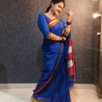 Rachitha Mahalakshmi Instagram - Saree 💙❤️💙❤️💙 that makes me most comfortable to carry in nd out.... 😇😇😇😇💙💙💙 And To many who r found of my nose pin collections which is my Statement already 😍 😇 they all r from @kushalsfashionjewellery 😇 #sareelove #ilkalsaree #nosepins #nosepinlovers