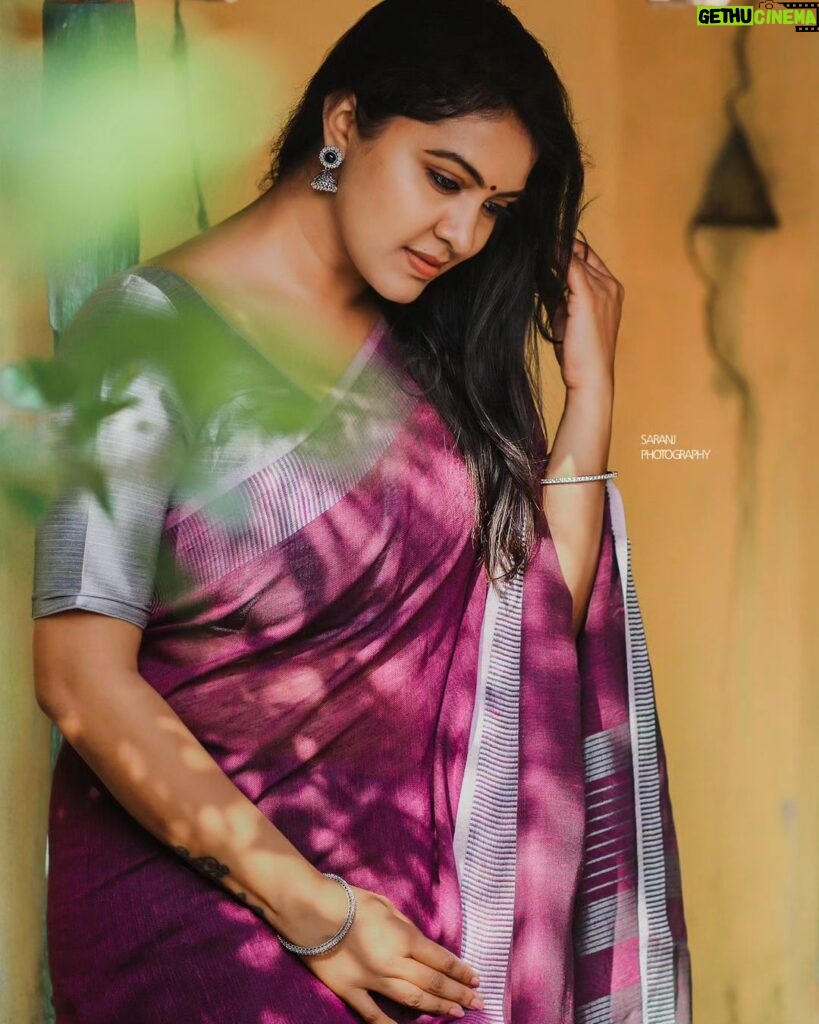 Rachitha Mahalakshmi Instagram - 💜💜💜💜💜nd my love for saree is always immense..... 💜💜💜💜💜💜 : @saranjphotography