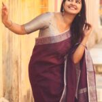Rachitha Mahalakshmi Instagram – 💜💜💜💜💜nd my love for saree is always immense….. 💜💜💜💜💜💜
:
@saranjphotography