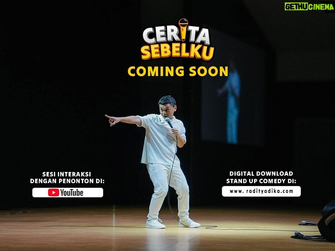 Raditya Dika Instagram - Tur Cerita Sebelku telah berakhir. Giliran coming soon konten YouTube dan digital download-nya. 😁