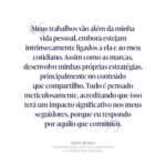 Rafa Brites Instagram - Nesta entrevista ao Women To Watch, Rafa Brites fala sobre seu posicionamento e propósito nas redes sociais, e em como isso reflete na sua relação com as marcas. Além disso, a influenciadora discute sobre o papel social de empresas e criadores de conteúdo, e como a reputação de ambos é desenvolvida nessa relação simbiótica. Confira o artigo completo no link nos stories. #WomenToWatchBR #EmpoderamentoFeminino #ResponsabilidadeSocial #Influência