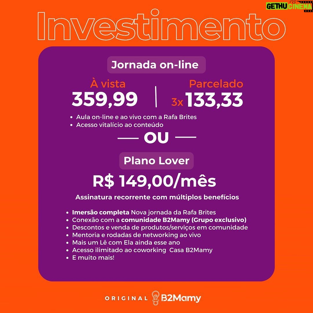 Rafa Brites Instagram - Quem que estar ao vivo e online e bater um papo com a @rafabrites ??? 🧡 Lançamento exclusivo na B2Mamy Academy, A Nova Jornada com Rafa Brites. Se você adquirir até 30 de Outubro vai participar de um encontro ao vivo com a Rafa Brites antes do final do ano. Este conteúdo é para quem está cansada de não alcançar os objetivos, com uma metodologia prática, em 6 passos, para você tirar seus sonhos do papel, ter um plano de ação e parar de procrastinar. Chegou a hora de organizar os planos até o final do ano e iniciar um novo ciclo em 2024 sem procrastinação. Link na BIO. #b2mamy #desenvolvimentopessoal #autoconhecimento #rafabrites
