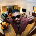 Raftaar Instagram - ‘Zooming’ in & ‘Jhooming’ out with @jagermeister.india #IceColdShots #BeTheMeister #GoDark 📸: @kartikkher