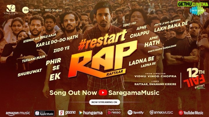Raftaar Instagram - Vibes honge ekdum kadak jab #Restart ka rap version sunoge! 🔥 Song Out Now on Saregama Music YouTube and all major streaming platforms ❤️ @vidhuvinodchoprafilms @zeestudiosofficial @vikrantmassey @medhashankr @raftaarmusic @anantvjoshi @anshumaan_pushkar #VikasDivyakirti @arsgeeta @itsharishkhanna @priyanshuchatterjee @moitrashantanu @swanandkirkire @saregama_official @krgstudios #Saregama #SaregamaMusic #Restart #HaarNahimanunga #12thFail #ZeroSeRestart