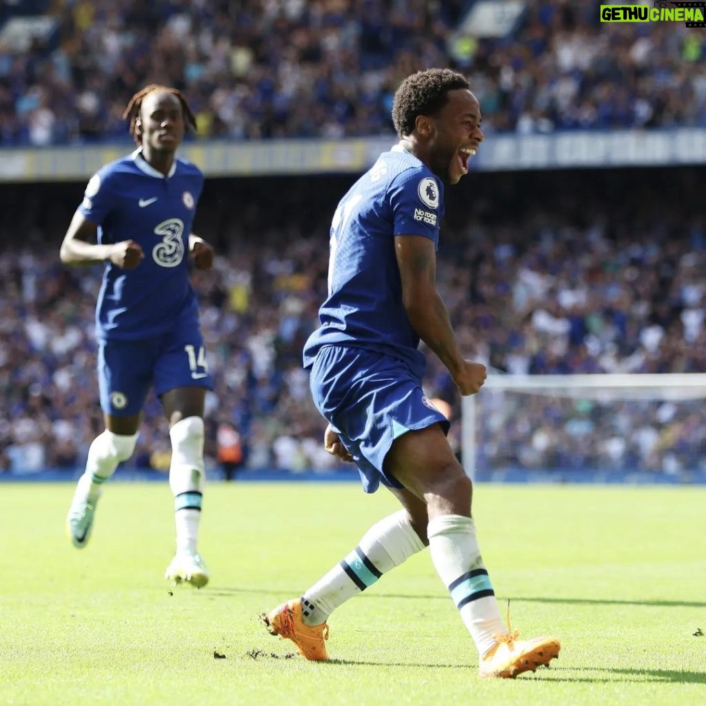 Raheem Sterling Instagram - Priceless feeling to score in front of you all and get 3 huge points 💙 Great performance from the boys Stamford Bridge