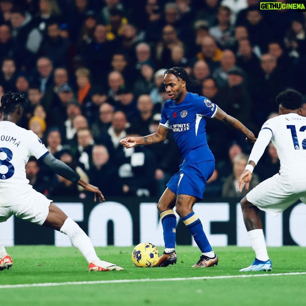 Raheem Sterling Instagram - Crazy night 🔵 3 Points 🤟🏽 Tottenham Hotspur Stadium