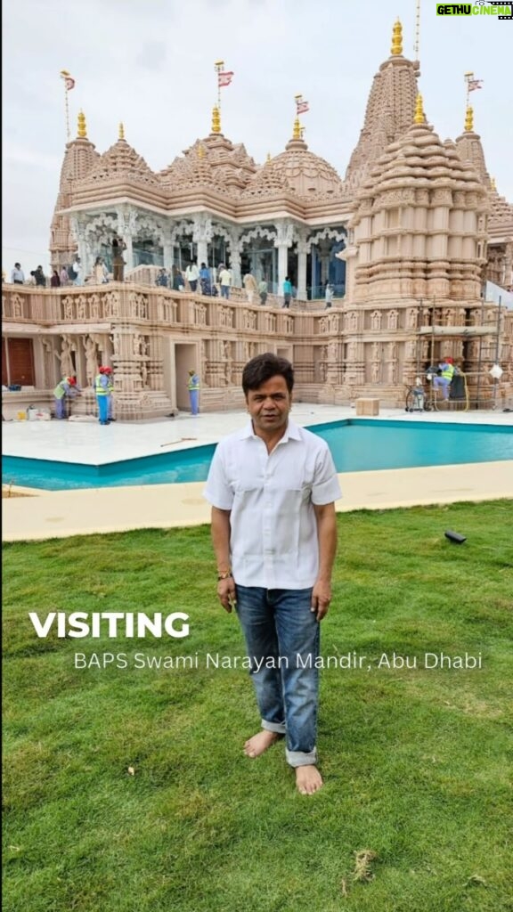 Rajpal Naurang Yadav Instagram - It was a beautiful and serene experience visiting the BAPS Swami Narayan Mandir in Abu Dhabi. Thank you to Swamiji for this enlightening visit and darshan. Hope to come again soon 🙏🏻☺️❤️