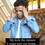 Rajpal Naurang Yadav Instagram - The second I step foot in the door it’s an avalanche of questions and I can only look to my wife to help answer everything! I love the curiosity and the unlimited number of questions that go through a kids head! #instafun #reels #rajpalyadav #trendingreels #funnyreels #funnyvideos
