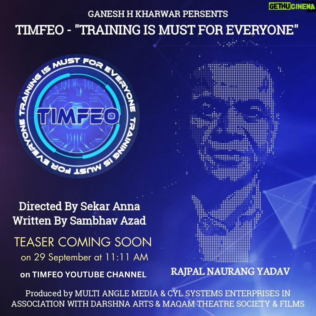 Rajpal Naurang Yadav Instagram - Get ready to be inspired and excited! Join us for an exciting journey as we share life lessons, success stories and inspiring insights in our upcoming show. Prepare yourself for a dose of inspiration like never before. Stay tuned for this life-changing experience! Teaser Coming Soon on 29th September 2023, 11:11 AM, TIMFEO - Training is Must for everyone. Teaser link:- https://t.ly/Rgi6e #timfeo #rajpalyadav #motionalsession #motivational #training #motionaltraining #teaser #teaserlaunch