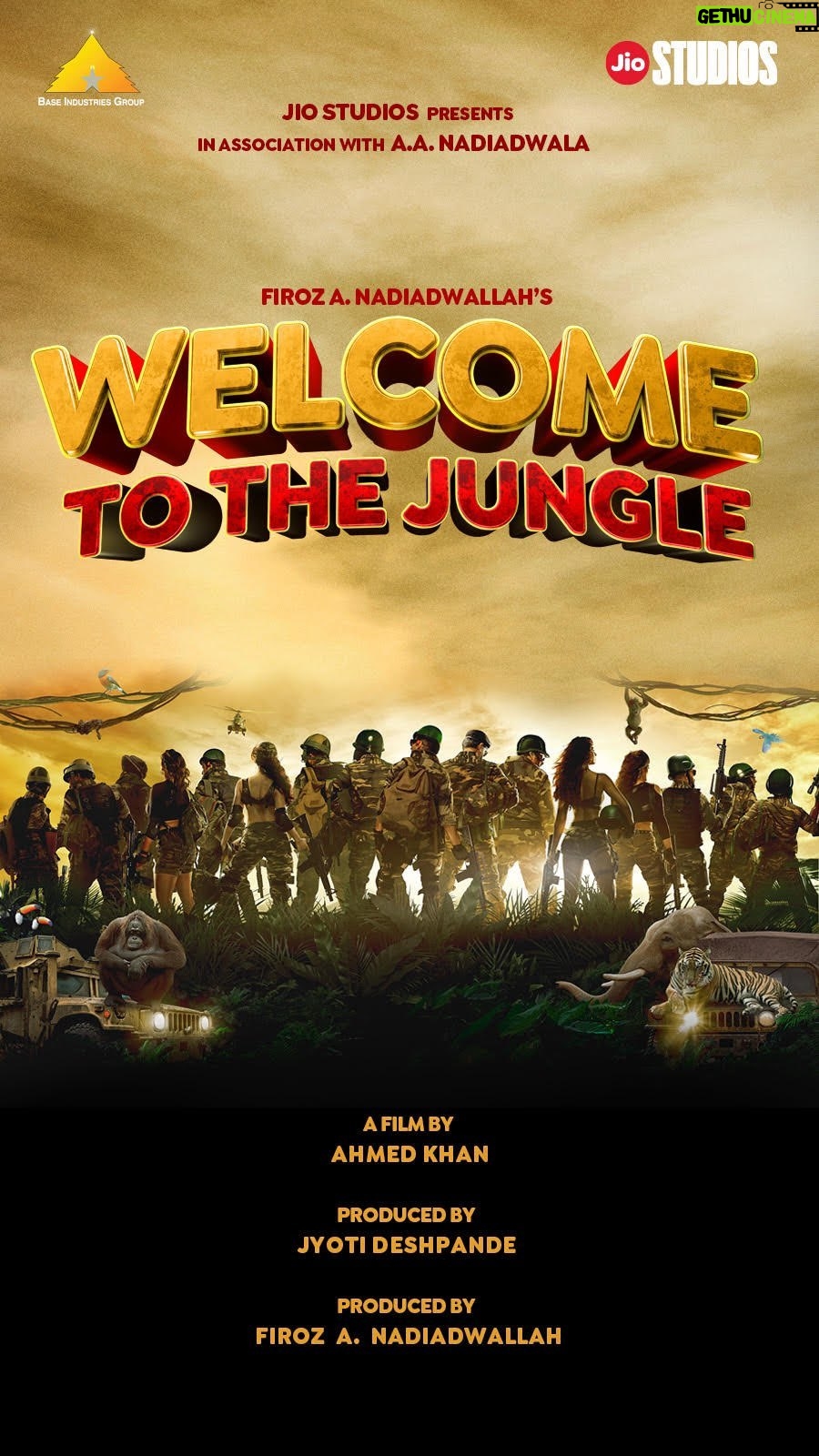 Rajpal Naurang Yadav Instagram - Jingle all the way to the jungle! Christmas - 20th December, 2024 brings #Welcome3, the biggest family entertainer to cinemas! #WelcomeToTheJungle Produced by #JyotiDeshpande Produced by #FirozANadiadwallah Directed by @khan_ahmedasas @officialjiostudios @baseIndustries_group