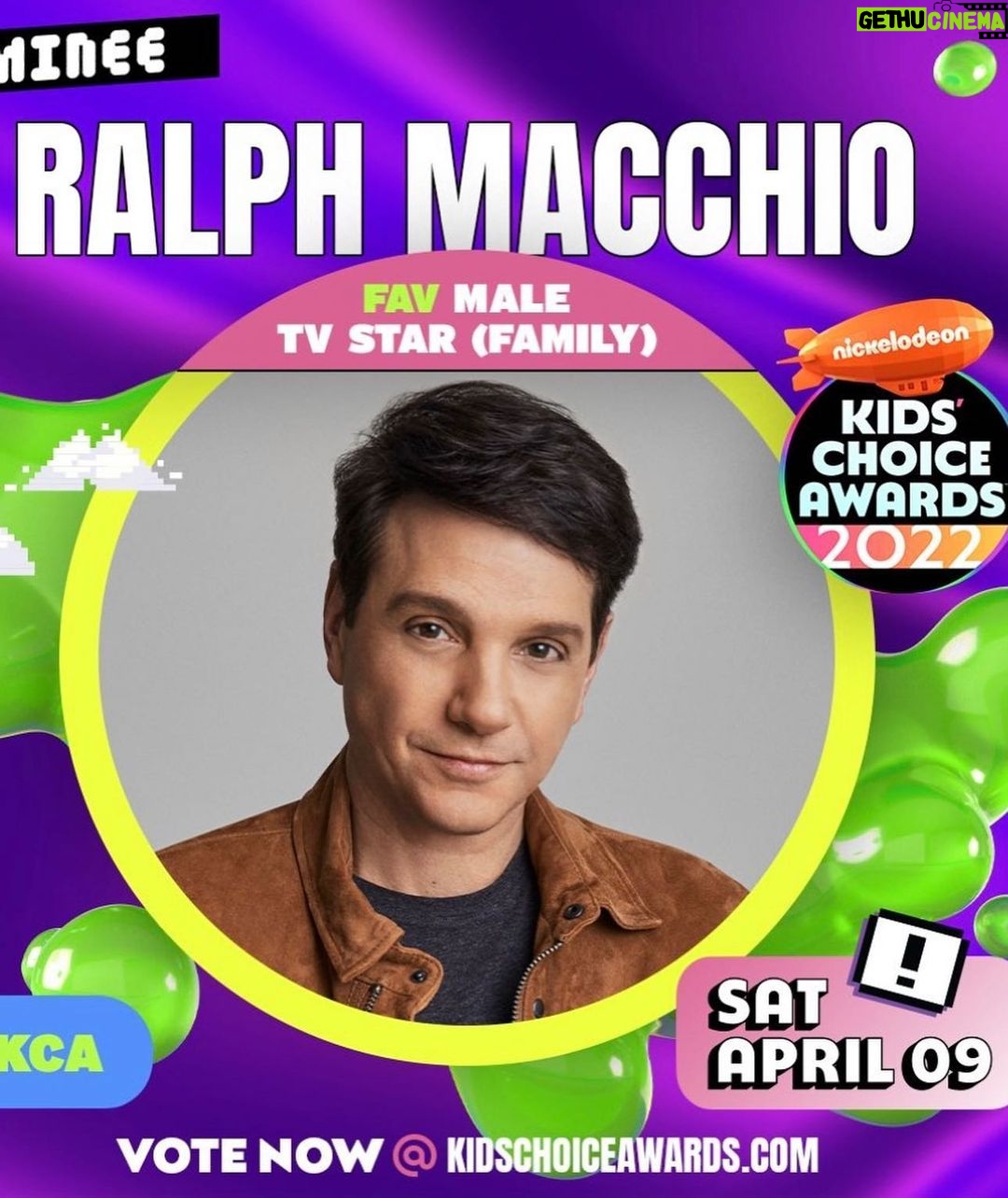 Ralph Macchio - 127K Likes - It’s all about the KIDS! Thanks #KCAs @nickelodeon @kidschoiceawards SLIME time LIVE April 9th!