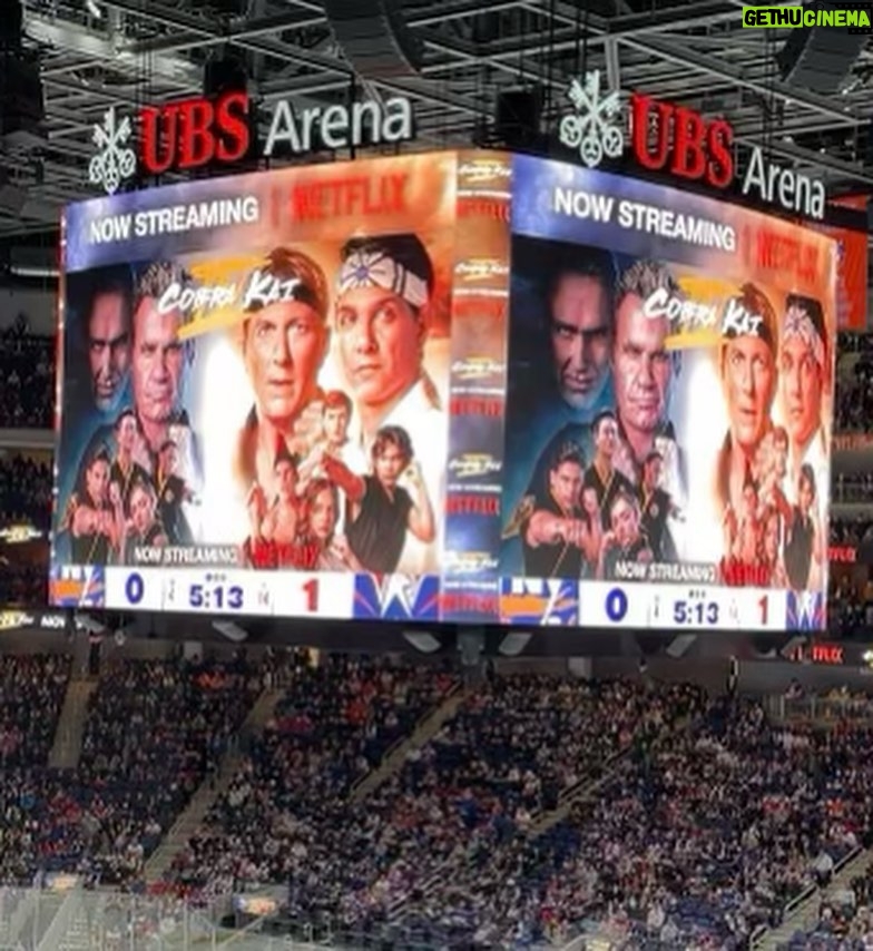 Ralph Macchio Instagram - Thanks to @ny_islanders and @netflix for a great day at @ubsarena #crosspromotion #CKS4 #isles @cobrakaiseries