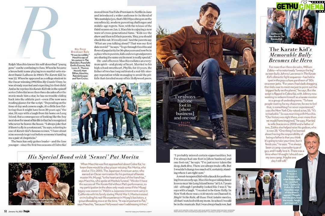 Ralph Macchio - 221.6K Likes - This week’s @people photographed by the awesome @mschwartzphoto !!
No, I did not mandate the headline. Thanks to my amazing team at @jillfritzopr The best around!!