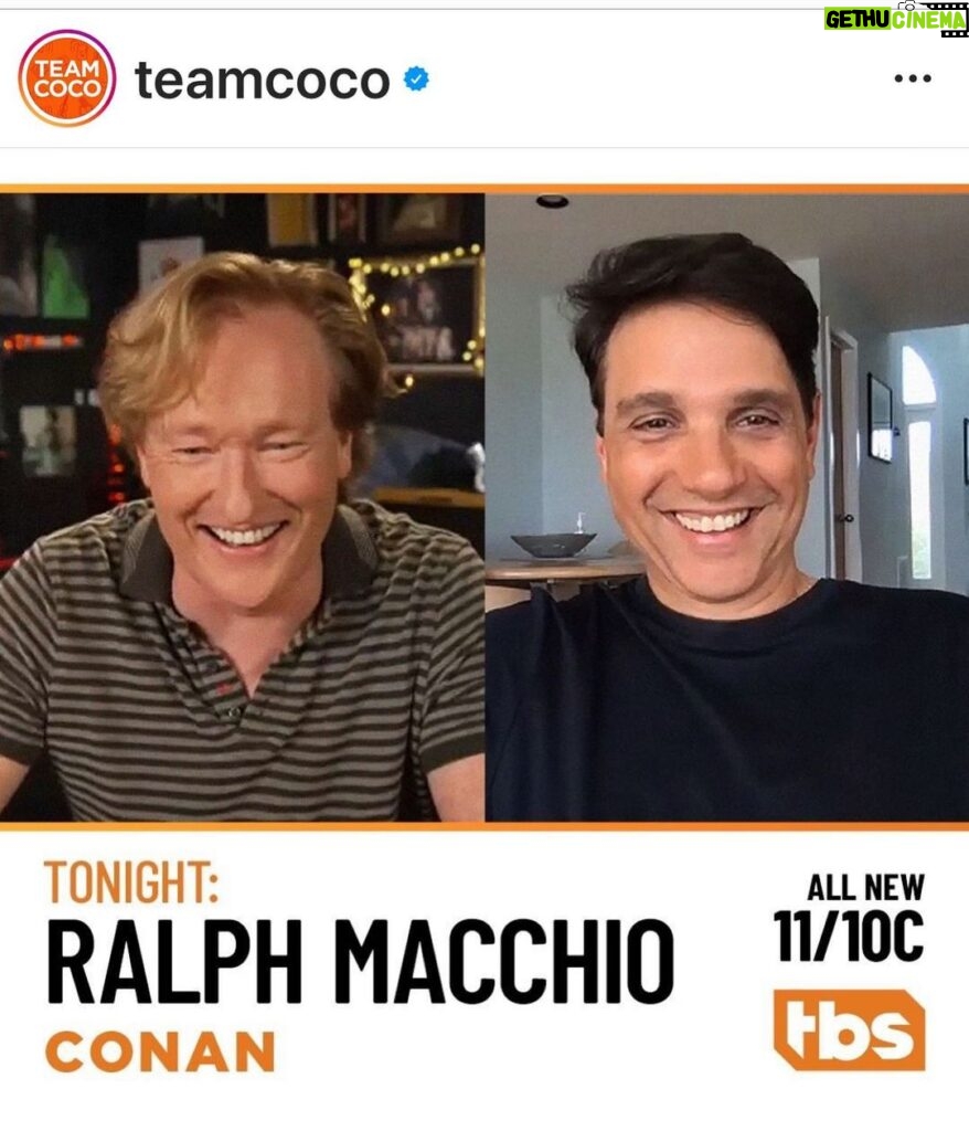 Ralph Macchio Instagram - Tune in tonight! Had a blast on @teamcoco Great stories and a bunch of funny! Good times! @cobrakaiseries @netflix @jordanschlansky #ICanGetToMakkeo