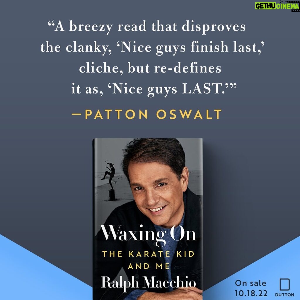 Ralph Macchio Instagram - It’s hard to believe it’s only 4 weeks from today until WAXING ON hits bookstores! Thank you for the sweet words @pattonoswalt ! Book preorders, tour and signing event info available at the link in my bio. 🥋🖊📖