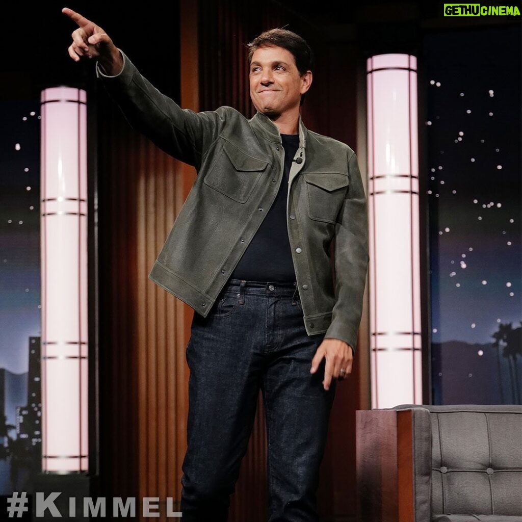 Ralph Macchio Instagram - Good times! Loved hanging with @JimmyKimmel at @JimmyKimmelLive tonight! #Kimmel #ABC