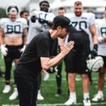 Ralph Macchio Instagram - The Karate Kid and his favorite team ✈️ Atlantic Health Jets Training Center