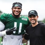 Ralph Macchio Instagram - The Karate Kid and his favorite team ✈️ Atlantic Health Jets Training Center