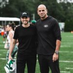 Ralph Macchio Instagram - The Karate Kid and his favorite team ✈️ Atlantic Health Jets Training Center