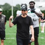 Ralph Macchio Instagram - The Karate Kid and his favorite team ✈️ Atlantic Health Jets Training Center