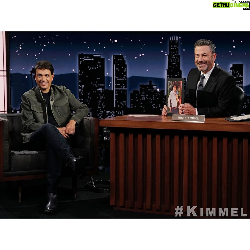 Ralph Macchio Instagram - Good times! Loved hanging with @JimmyKimmel at @JimmyKimmelLive tonight! #Kimmel #ABC