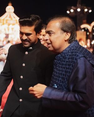 Ram Charan Instagram - Congratulations Anant, Radhika & the whole Ambani Family. 
Nita Ji & Mukesh Ji your hospitality is unmatched. Thank you. 
Wonderful times with wonderful people.
