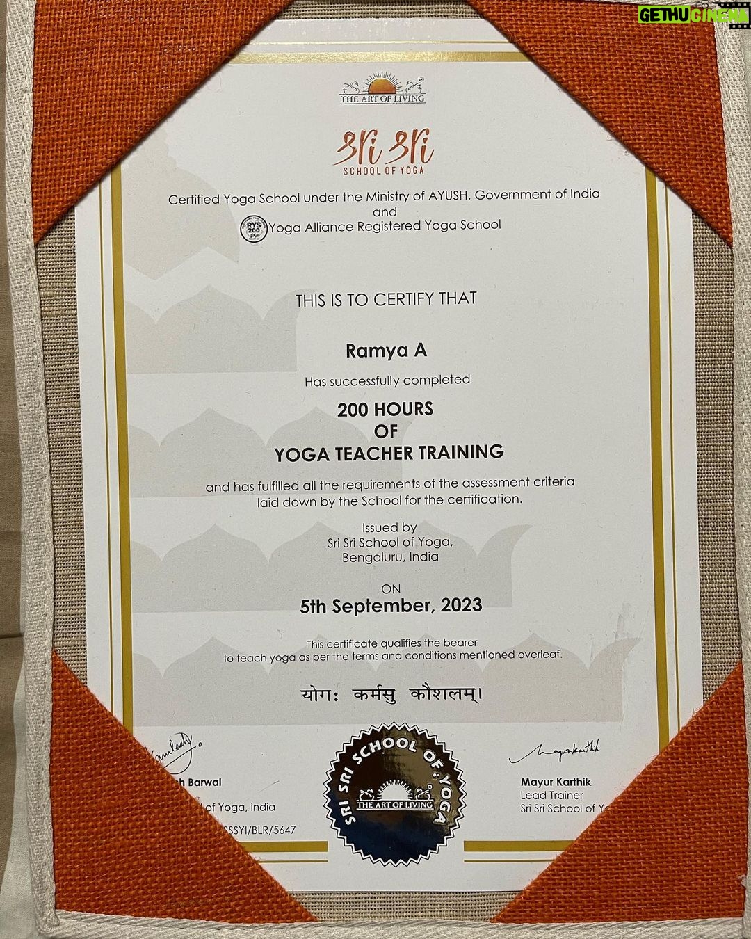 Ramya Pandian Instagram - Yoga has been a cherished part of my lifestyle for years, but my thirst for knowledge led me to delve deeper. What better place to learn than the Art of Living …These 200 hours of training immersed me in the wisdom of meditation, pranayama, asanas, and the profound Yoga Sutras- the timeless universal knowledge and I feel blessed to have had this exposure in a place like Rishikesh, the land of yogis. Here’s to practicing more and learning endlessly. Grateful for this journey with fellow yoga enthusiasts. 🧘♂️🙏 #yogajourney #yogi #rishikesh #artofliving #yoga Art of Living Rishikesh Ashram