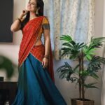 Ramya Pandian Instagram - Whispers of tradition in each pleat ♥️ Shot by @sanjaysooriya 🤗 Outfit @dithi.studio ♥️ #halfsareelove #ramyapandian