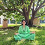 Ramya Subramanian Instagram - My 5 days of Wellness Retreat at Isha Yoga,Coimbatore.🧘🌼 Waking up at 5am with the sound of drums. 😴 The delicious satvik food.🥥🍯🥒 Walking barefoot and sleeping in nature.🦶 Sitting cross legged on the floor for 6+ hours.🧘🏻‍♀️ Learning the powerful Shambhavi Mahamudra. Meditation at Dhyanalinga.🧘🏻‍♀️ The place felt like being inside my mom’s womb,the energy is undeniable. To give each moment all I have and live life at ease is the biggest take away from this journey.✌🏻💯 Forever grateful for the ‘IMMENSELY TRANSFORMATIVE’ experience.🙏🏻✨💟😇 #InnerEngineering #IshaFoundation #WellnessRetreat Isha Foundation