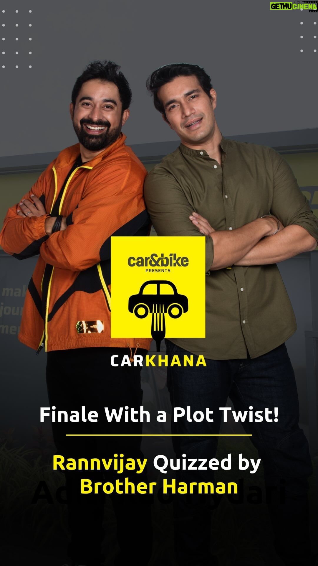 Rannvijay Singha Instagram - Get ready for the grand finale of CarKhana, where Rannvijay Singha, our dynamic host, switches roles and becomes the guest! It’s a wild ride as Harman takes the lead, and the two brothers dive into some hilarious and heartwarming CarKhana memories. Rannvijay spills the beans on his all-time favorite guest, his first car love, and the best car&bike Superstore he has ever visited! Watch the full episode on YouTube today. #carandbike #carkhana