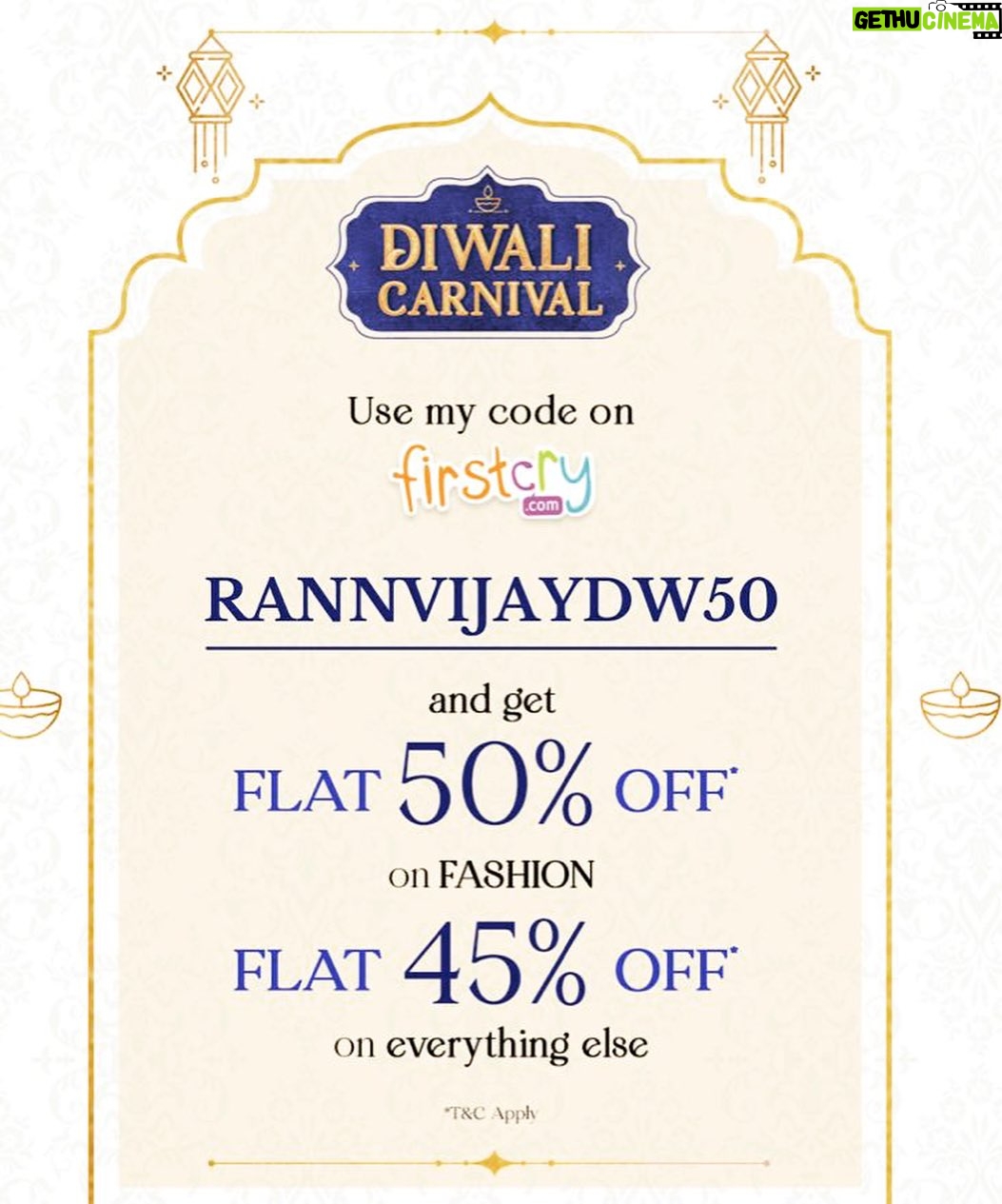 Rannvijay Singha - 68.4K Likes - #Incollaboration with @firstcryindia
This Diwali, let the festivities begin with a dash of style and a sprinkle of joy! Wishing you all a sparkling and Happy Diwali. Every Diwali my daughter is after me "What will I wear this time", deciding between her zillion shades of colors, and dresses!! So when it comes to dressing up my little one, @firstcryindia is my top choice. They've got a massive collection of ethnic wear and a world of fun toys! π
The twinkle in her eyes as she adorns ethnic wear is the greatest reward for a father's love and care. Use my code RANNVIJAYDW50 for an amazing 50% off on Fashion and 45% off on everything else. Like me Make your and your cherished one's Diwali even more special with the brightest, most colorful festive wear.πͺ
#firstcrywalidiwali23 #firstcrywaliDiwali #firstcryindia #firstcry #FussNowAtFirstcry #firstcryfashion #kidsfashion