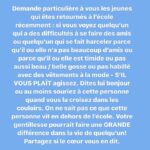 Raphaël Carlier Instagram - J’ai vu ce message chez les ricains genre Jack Black, Flea & co et du coup je le partage ici car le harcèlement scolaire ne s’arrête pas au pacifique. Force à toutes et tous. Merci ma So pour la traduction aux petits oignons.