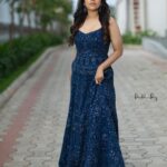 Rashmi Gautam Instagram - #RashmiGautam Outfit 👗@byshahmeenhusain Stylist @impriyankasahajananda 📸 @portraitsbyprudhviraj #blue #indowesternstyle #gown #static
