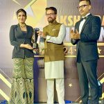Raveena Tandon Instagram - Thank you #tv9network , Honourable Minister @official.anuragthakur ji and #barundas @tv9bharatvarsh for this honour #nakshatrasamman #evershiningstar . Thank you NEWS9 Global Summit New Delhi for honouring me with the Nakshatra Samman .