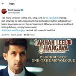 Ravi Dubey Instagram - Incredible Feat 👏🏻Indian Actor #RaviDubey delivered a Single shot 28-minute monologue for his show #LakhanLeelaBhargava, Fans and Critics call it a ‘Masterclass’ ..this happens to be the longest single shot dramatic monologue in the world , a whopping 8 minutes longer than the one in the French Film ‘L'Aigle à deux têtes’ that held the Guinness world Record @ravidubey2312 @officialjiocinema #LakhanLeelaBhargava #Raviedubey