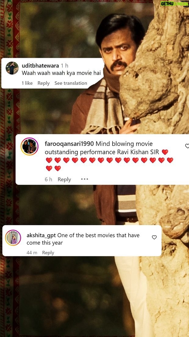 Ravi Kishan - 5.4K Likes - Janta has given their verdict! What are you waiting for? Go watch our film now, in your nearest theatres! #LaapataaLadies 💕
@nitanshigoelofficial @pratibha_ranta @ss_this_side @chhaya.kadam.75 @ravikishann #Aamirkhan @raodyness #JyotiDeshpande @aamirkhanproductions @kindlingindia @officialjiostudios @tseries.official @bookmyshowin @pvrpictures @biplabgoswamicinema @snehadesaiofficial @ramsampathofficial @swanandkirkire @prashantpandeyofficial @divynidhisharma @shreyaghoshal @arijitsingh @sukhwindersinghofficial @sonamohapatra @mastercutpictures @antaraclicks @farooquinaved
