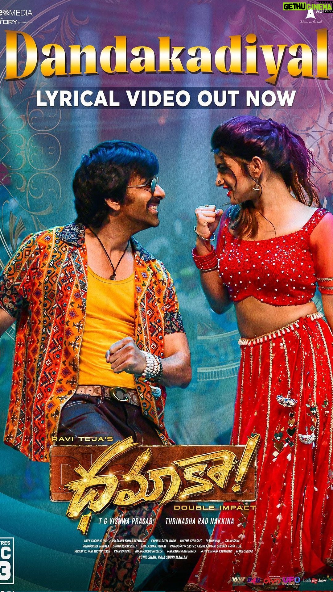 Ravi Teja Instagram - #Dandakadiyal π₯πΊπ Out Now!! #DhamakaTrailer on DEC 15th :))